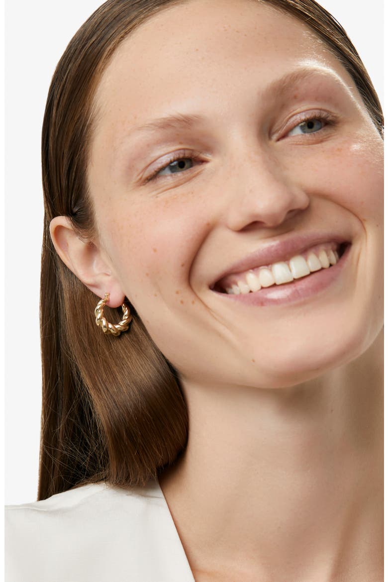 Twisted Hoop Earrings - Paris, Alternate, color, Gold