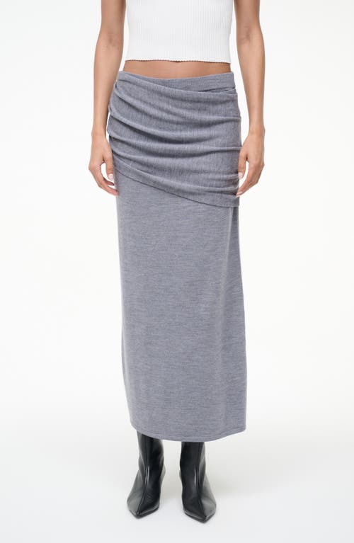 Staud Wilma Merino Wool Skirt In Gray