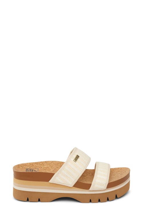 Reef Cushion Vista Higher Platform Slide Sandal In Raffia