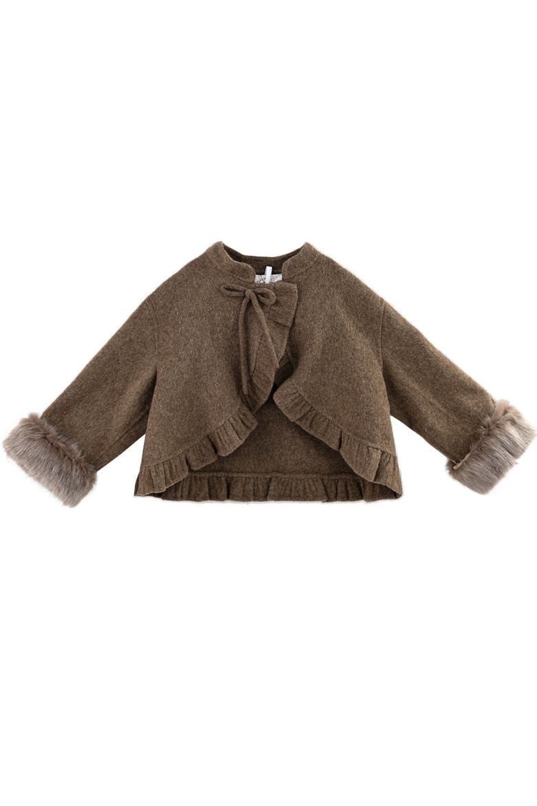 Wool Dress & Jacket Set, Alternate, color, Brown