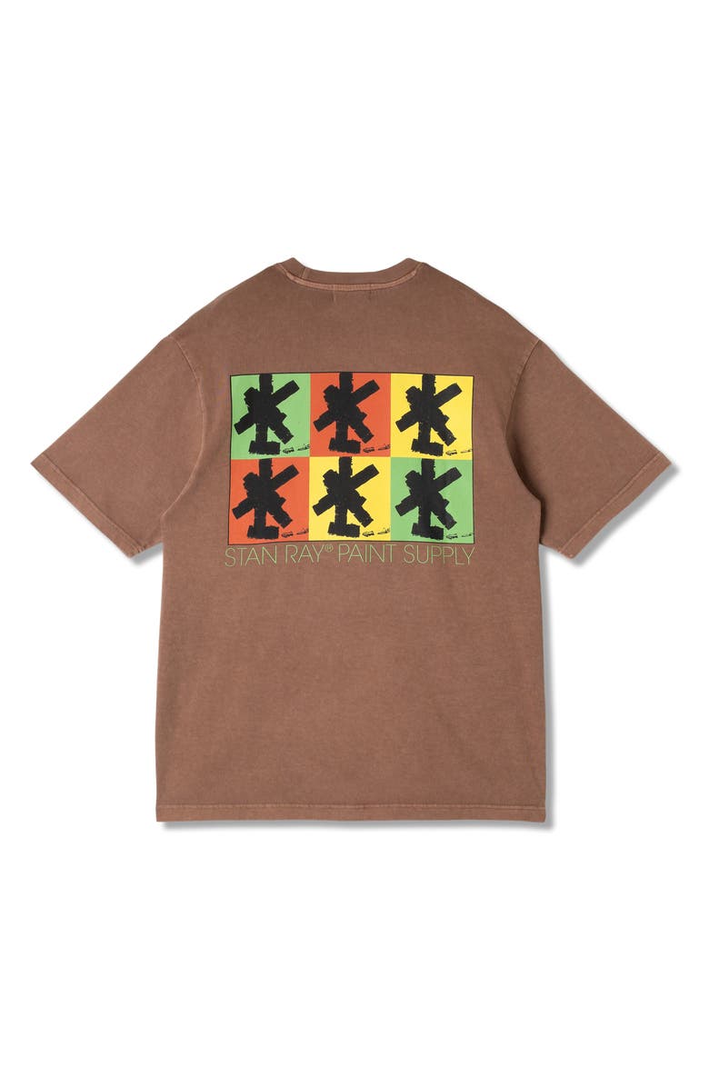 STAN RAY Brush Squares Cotton Graphic T-Shirt, Alternate, color, Acorn