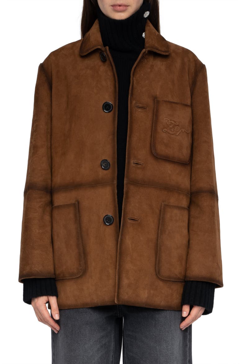 Venezia Suede Jacket, Main, color, COGNAC