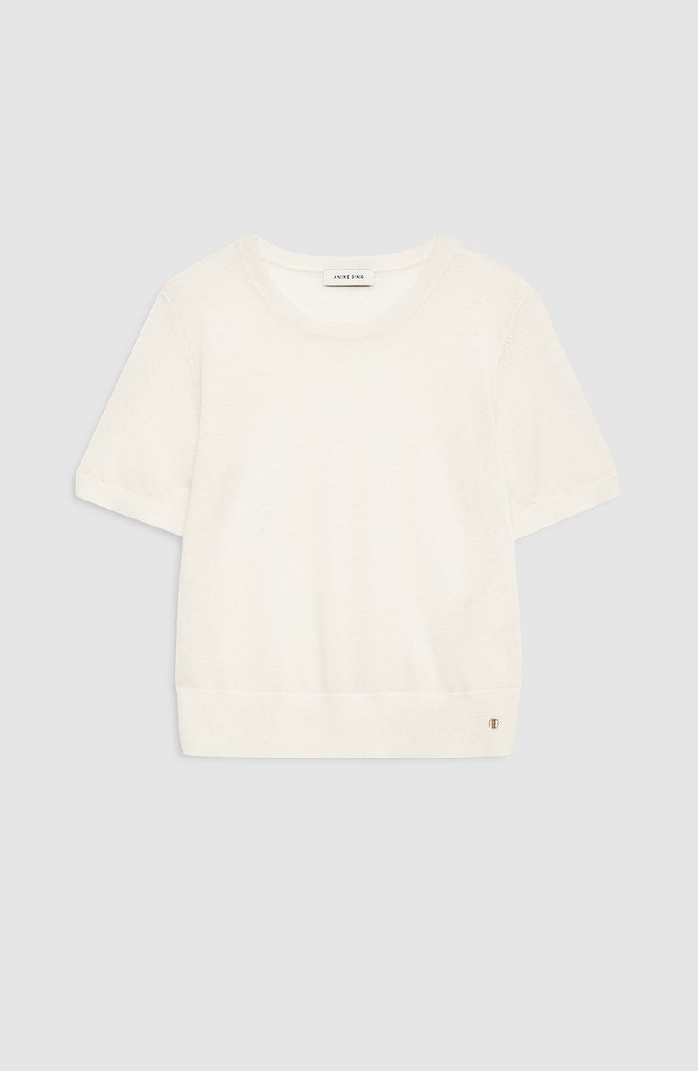 ANINE BING Mora Crop Sweater, Alternate, color, Ivory