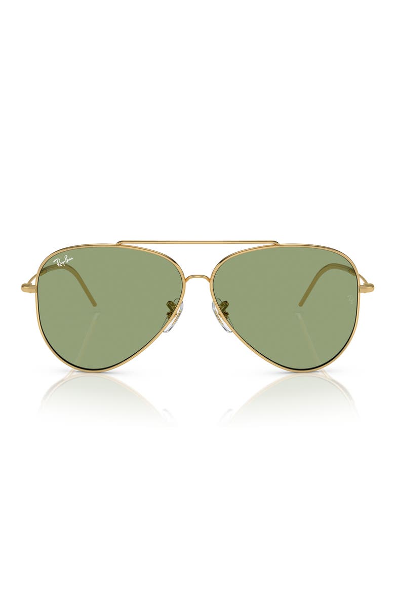 Aviator Reverse 59mm Pilot Sunglasses, Alternate, color, GREEN