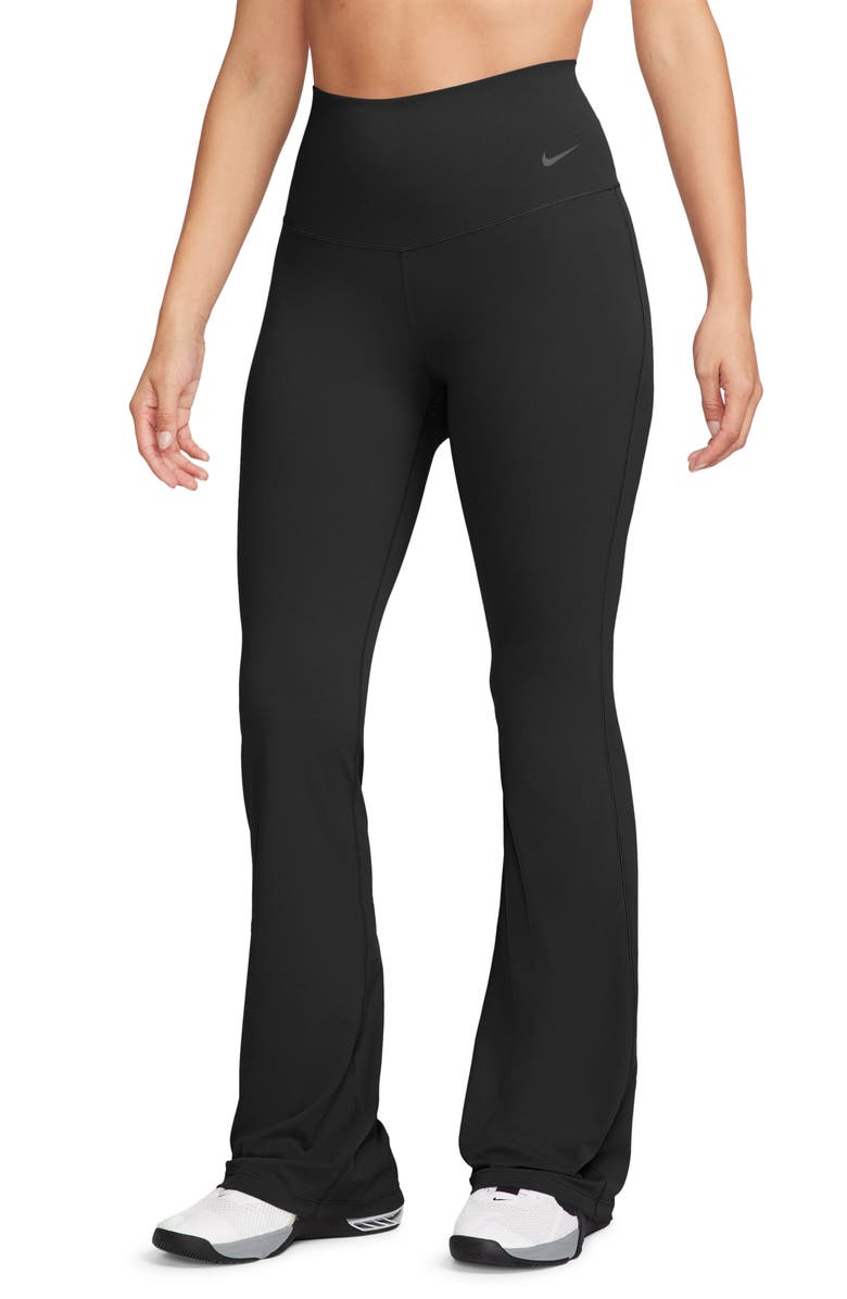 Nike Zenvy High-Waisted Flared Leggings, Main, color, 010 010 Black/Black