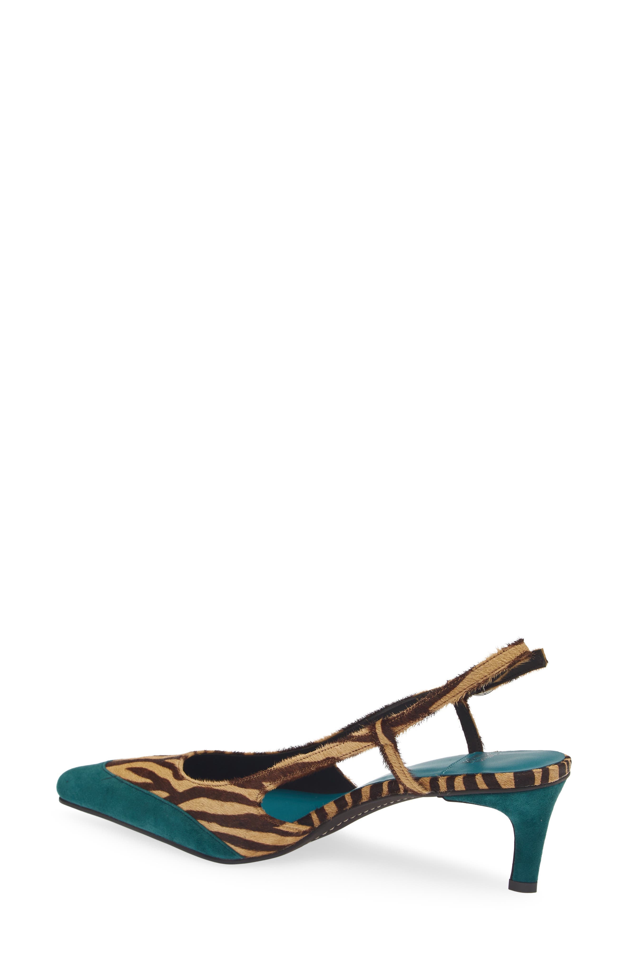 Booshky Slingback Pump, Alternate, color, BEIGE ZEBRA TURQUOISE