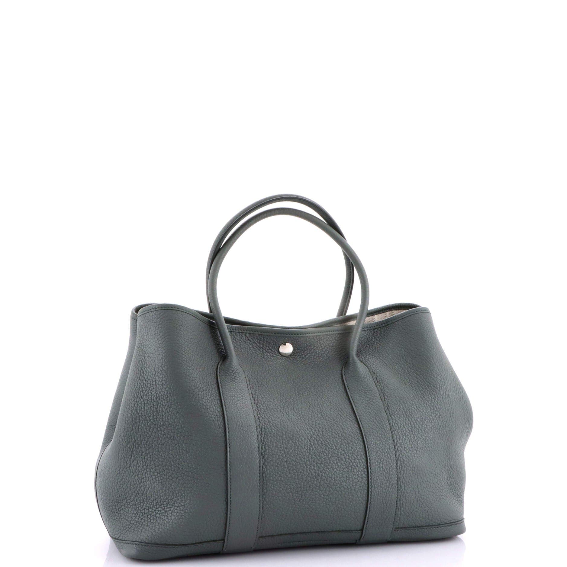 Pre-Owned Hermes Garden Party Tote Leather 36, Alternate, color, Vert Amande