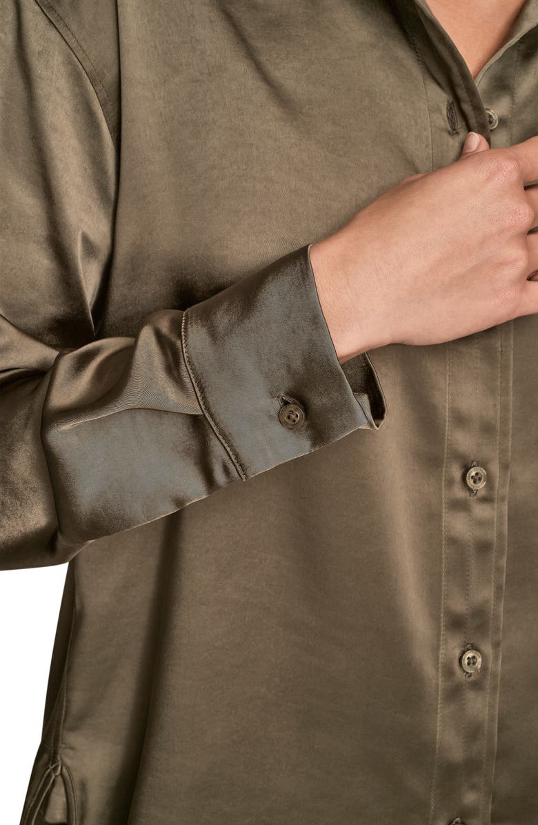 Donna Karan New York Satin Button-Up Shirt, Alternate, color, 