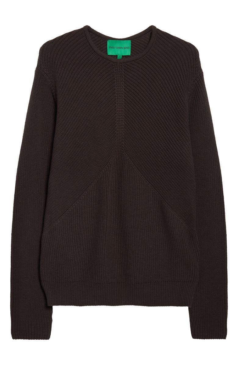 EMILY DAWN LONG Ribcage Cotton Crewneck Sweater, Alternate, color, Diesel