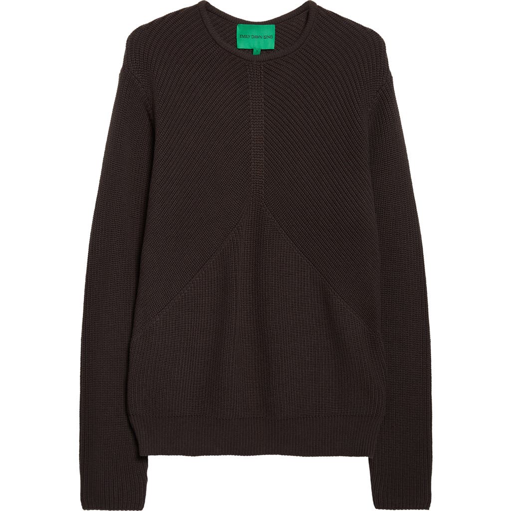 Emily Dawn Long Ribcage Cotton Crewneck Sweater