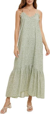 WISHLIST Floral Ruffle Maxi Dress