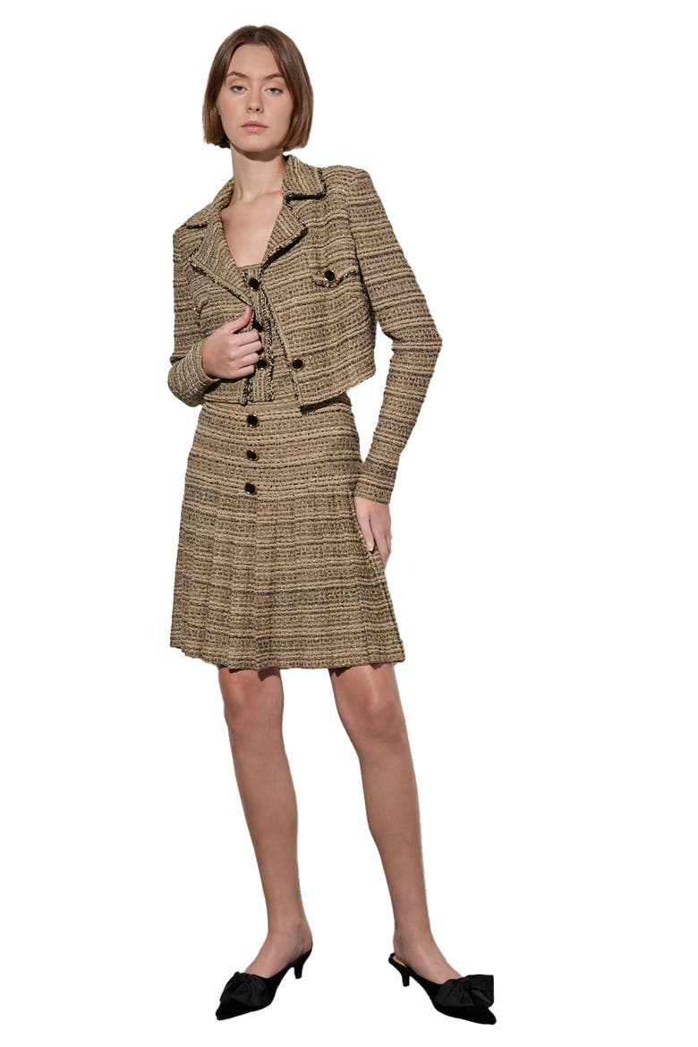Metallic Tweed Crop Jacket, Alternate, color, GOLD/BLACK