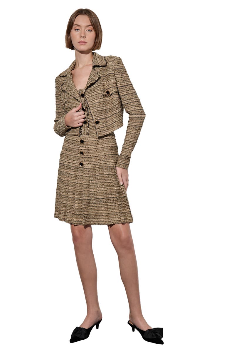 Ming Wang Metallic Tweed Crop Jacket, Alternate, color, 