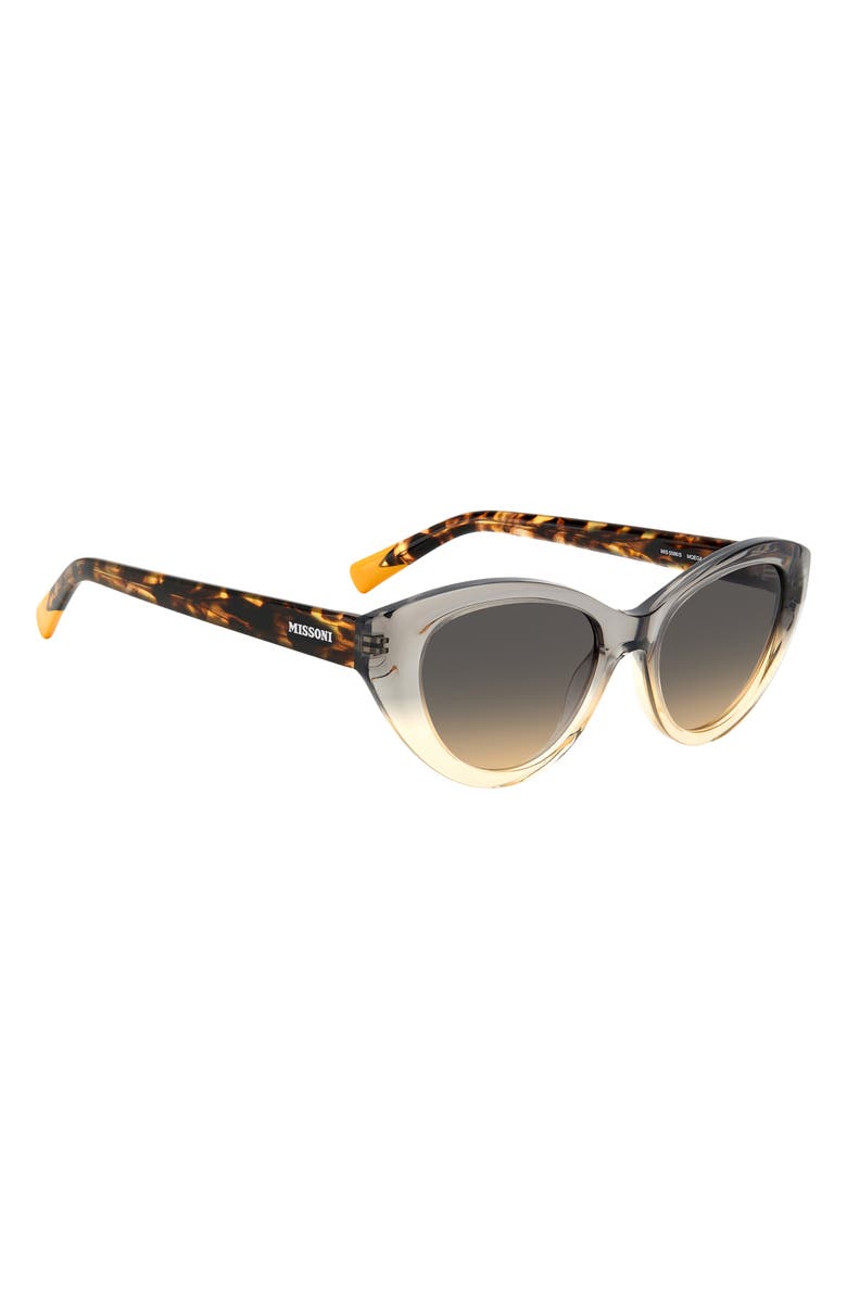 Missoni 53mm Oval Cat Eye Sunglasses, Alternate, color, Grey Ochre/ Brown Ochre
