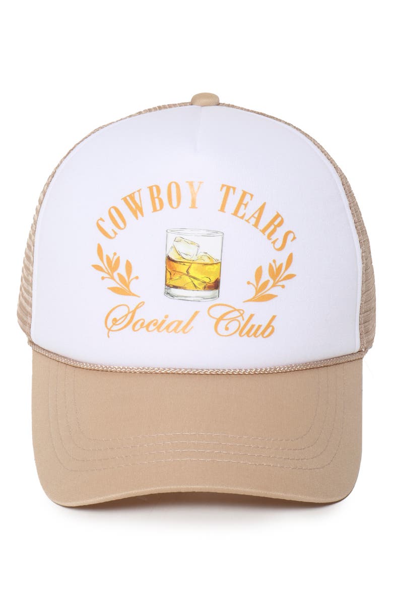 David & Young Cowboy Tears Social Club Trucker Hat, Main, color, 