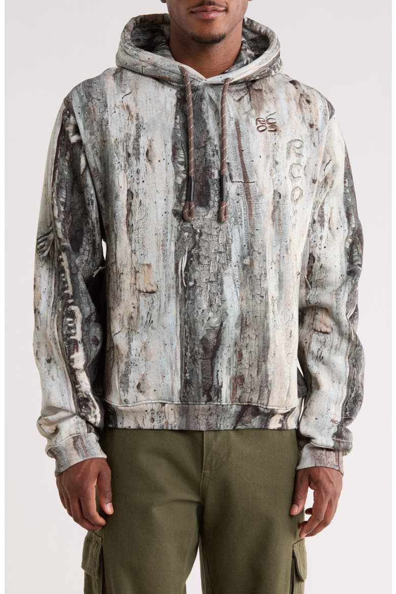 Treebark Camo Stack Logo Hoodie, Main, color, TREE BARK
