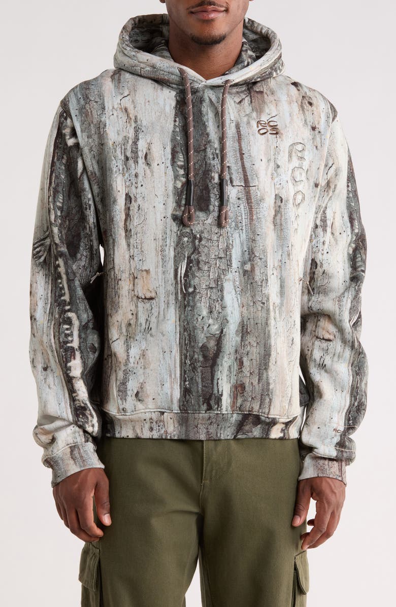 RC Outdoor Supply Treebark Camo Stack Logo Hoodie, Main, color, Tree Bark