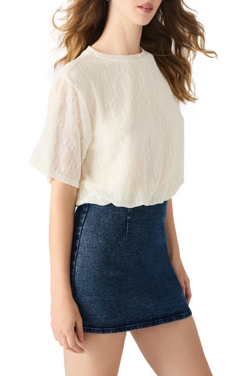 Steve Madden Orsa Lace Bubble Hem Top In White