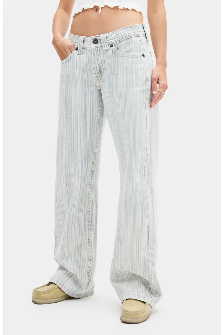 Kayla Stripe Wide Leg Jeans, Main, color, GREY