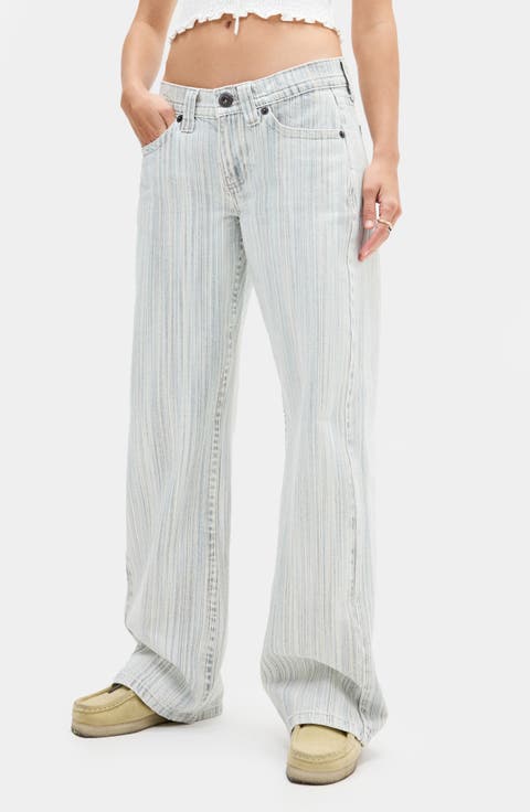 Kayla Stripe Wide Leg Jeans