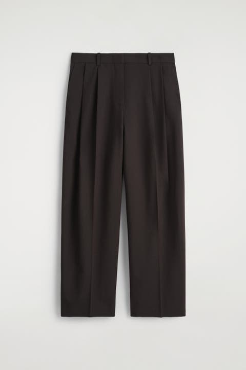Relaxed Twill Wide-Leg Pants