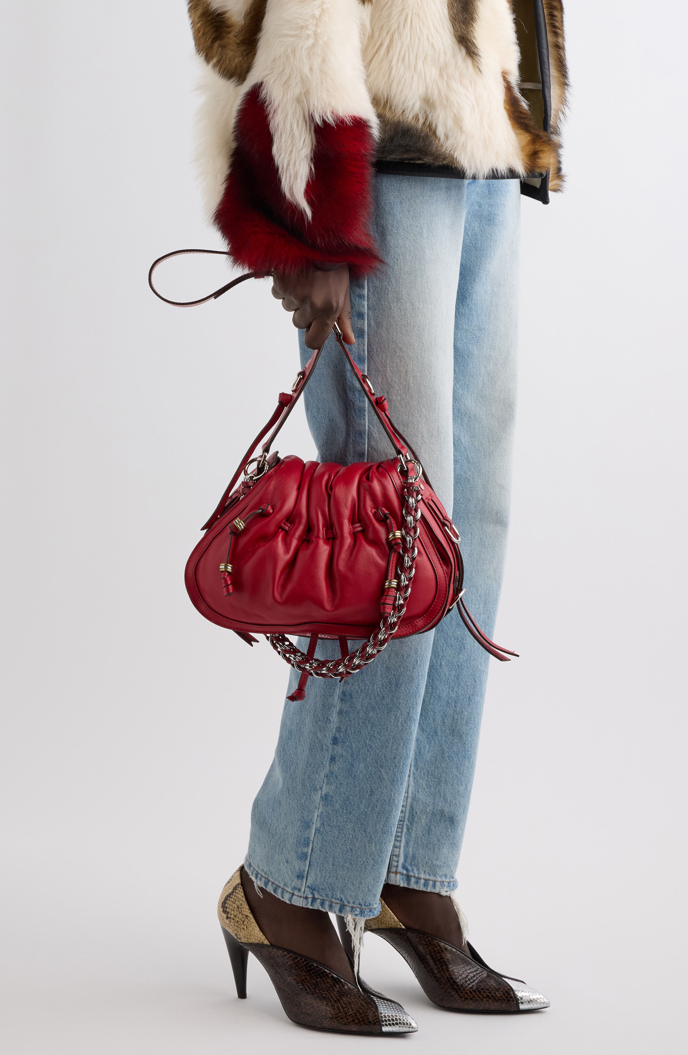 Bolton Leather Shoulder Bag, Alternate, color, SCARLET RED 70SR