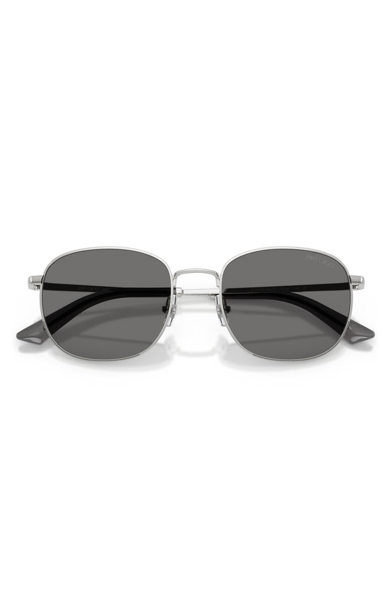 Jimmy Choo 52mm Polarized Phantos Sunglasses, Alternate, color, Silver / Dark Grey Polar