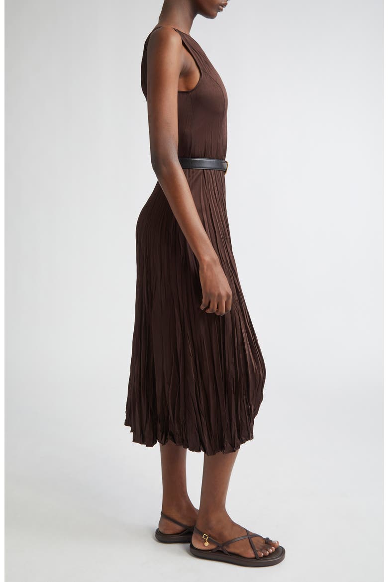 Crushed Charmeuse Dress, Alternate, color, CHOCOLATE