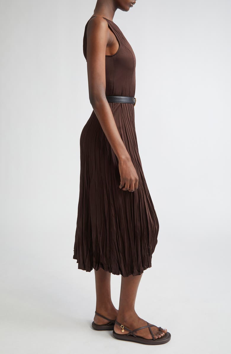 Michael Kors Collection Crushed Charmeuse Dress, Alternate, color, Chocolate