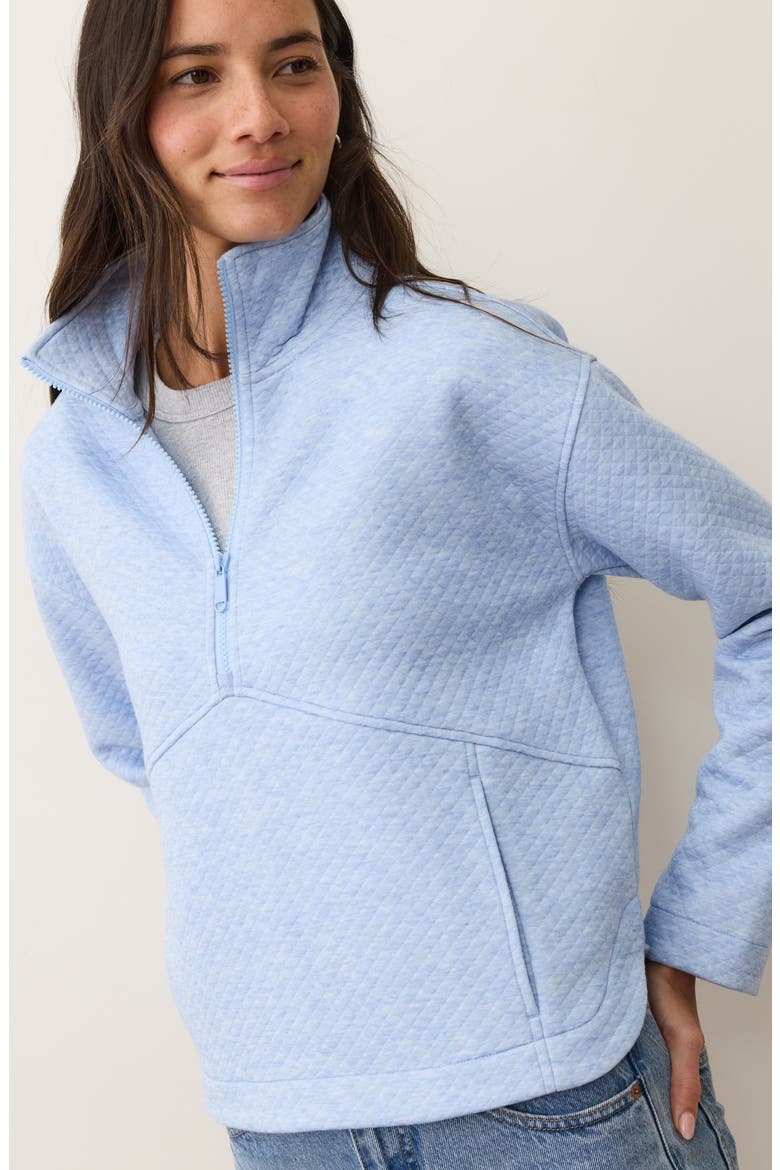 Corbet Quilted Half-Zip Sweatshirt, Alternate, color, SOFT CHAMBRAY