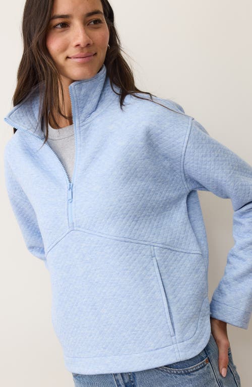 Marine Layer Corbet Quilted Half-zip Sweatshirt In Blue
