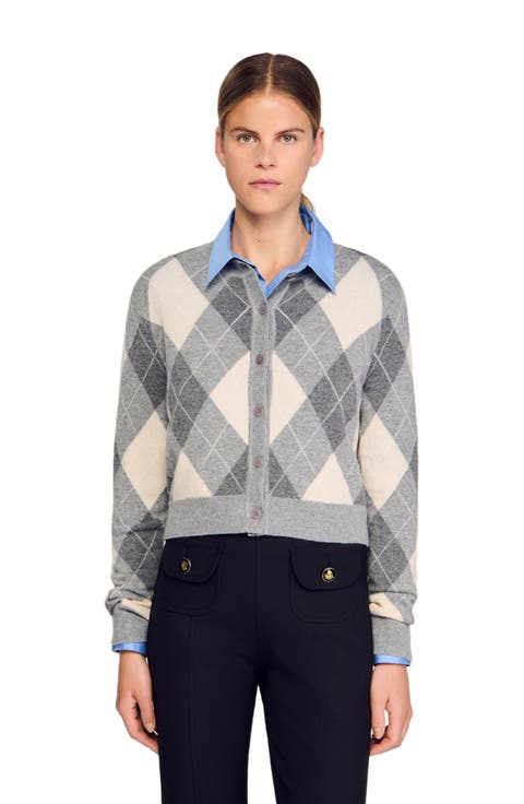Argyle pattern cardigan