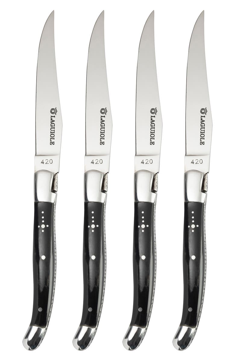 AU NAIN Laguiole Steak Knives - Set of 4, Main, color, Black