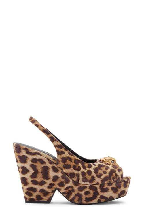 Kurt Geiger London Belgravia Platform Wedge Slingback Pump In Animal Print