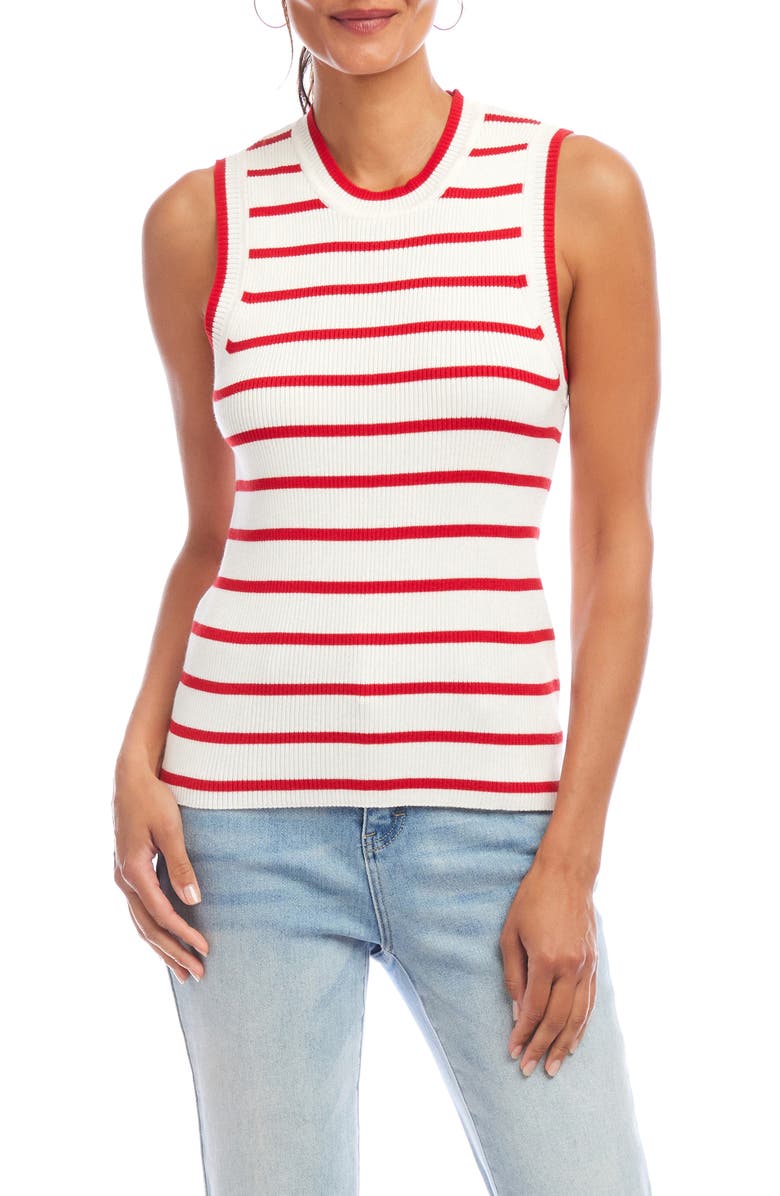 Karen Kane Stripe Rib Sweater Tank, Main, color,