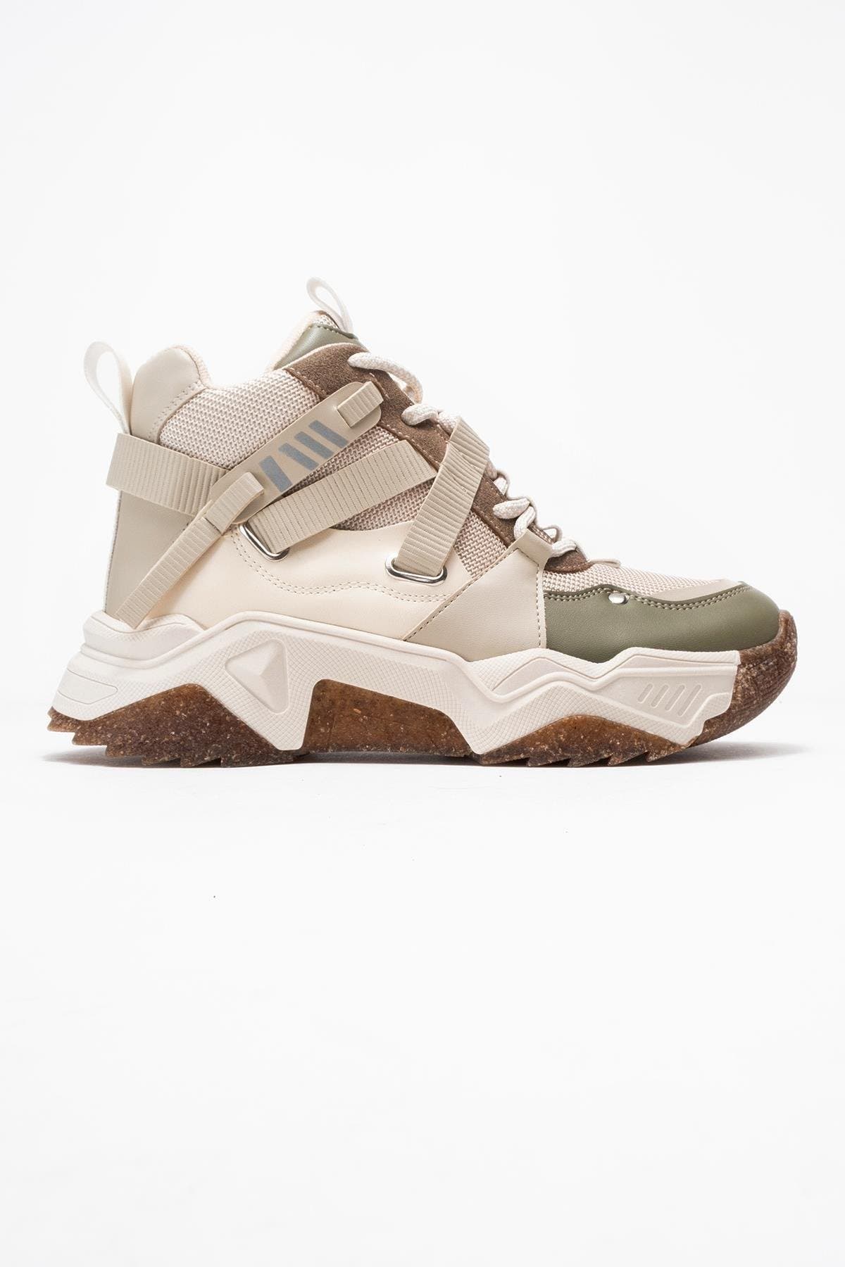  Beige Green Faux Leather