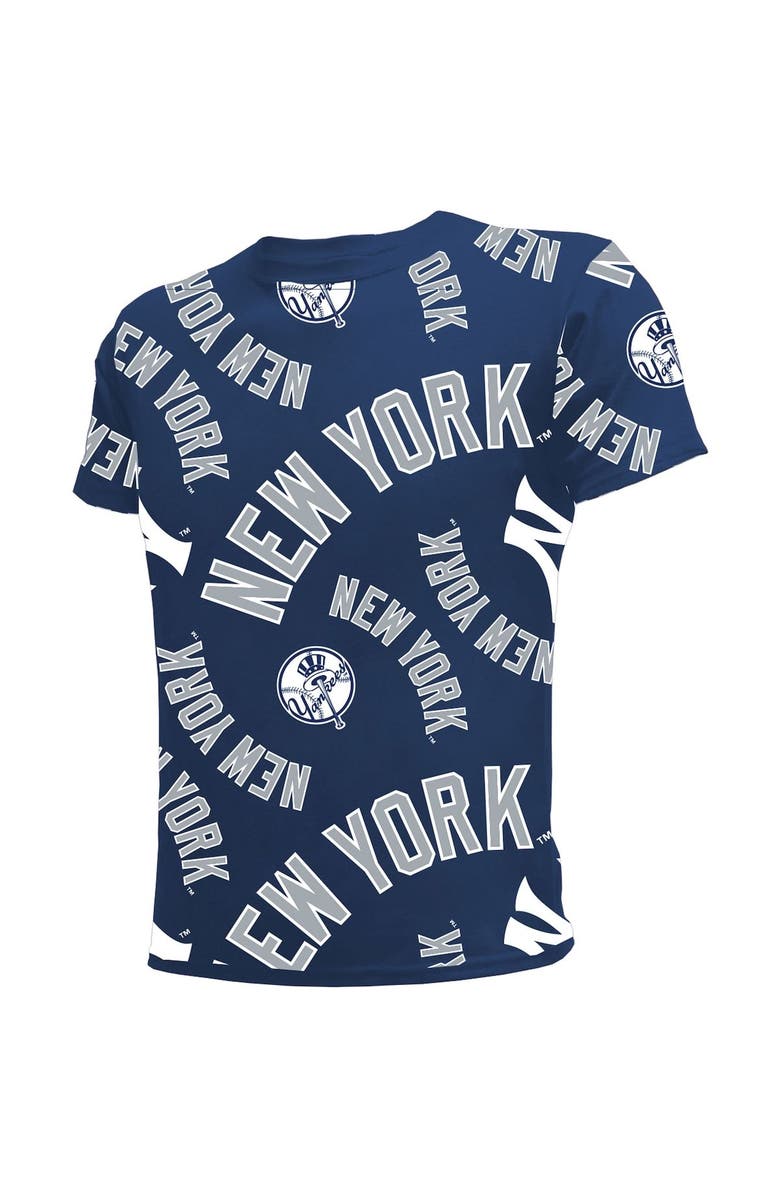 STITCHES Youth Stitches Navy New York Yankees Allover Team T-Shirt, Alternate, color, 