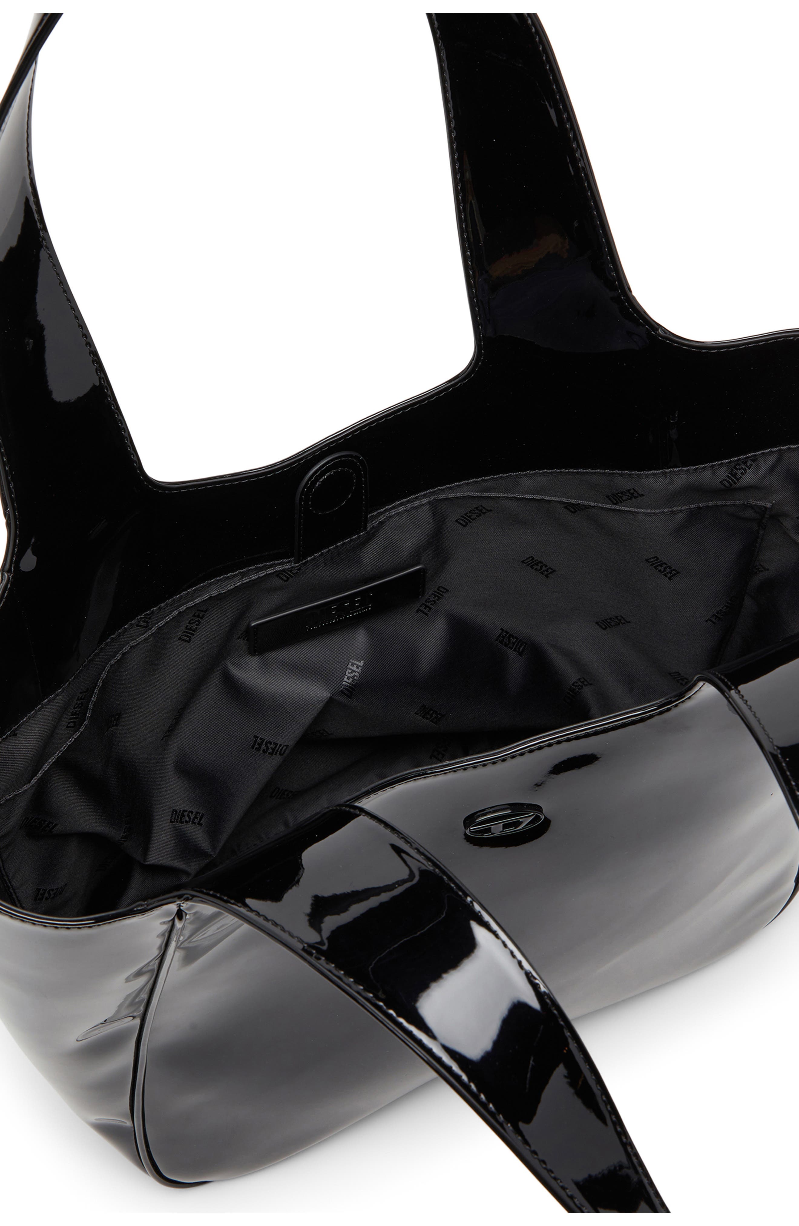 DIESEL<sup>®</sup> Play Glossy Shopper Tote, Alternate, color, Black