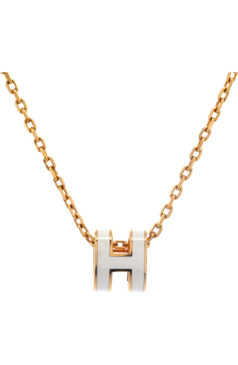 Pre-Owned Hermes Pop H Pendant Chain Necklace Metal and Enamel Mini, Main, color, Neutral