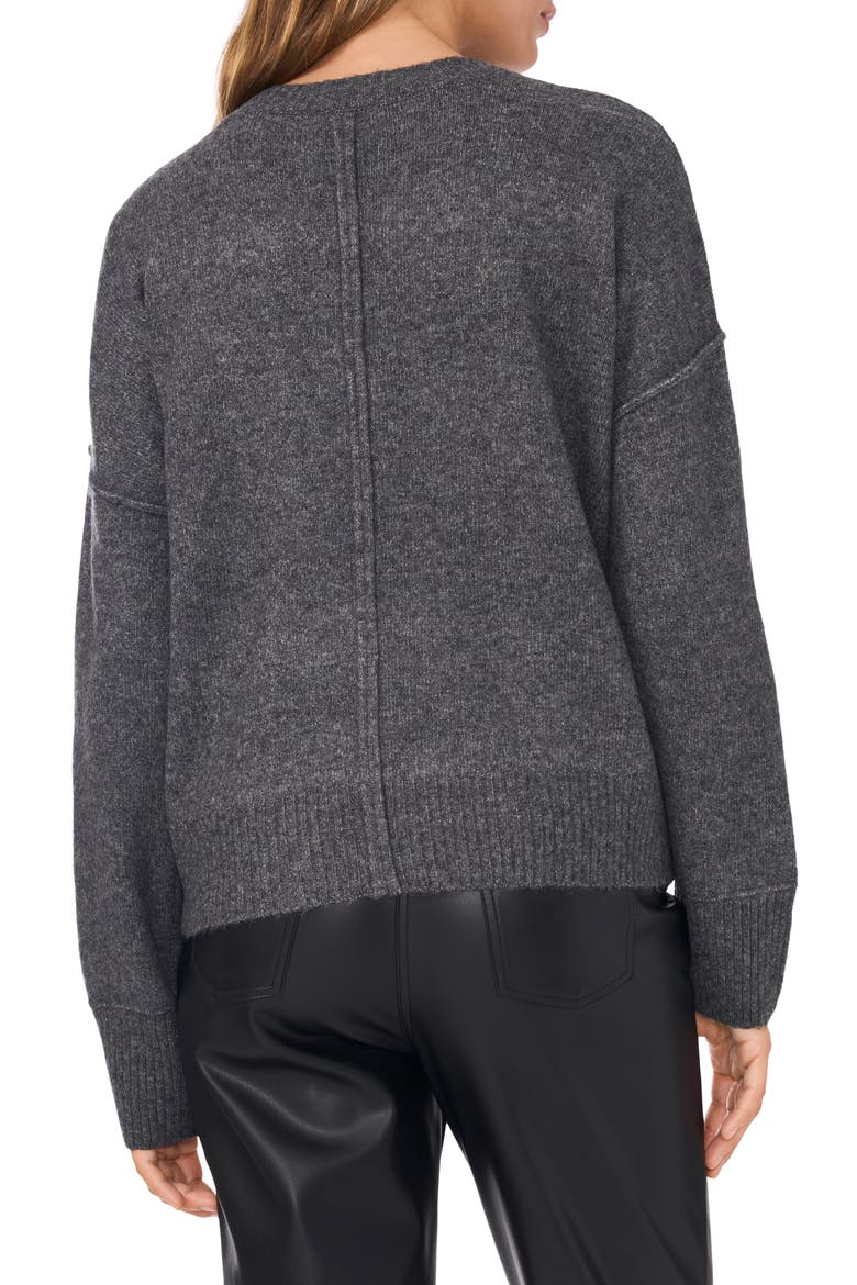 Three Button Crewneck Sweater, Alternate, color, MEDIUM HEATHER GREY