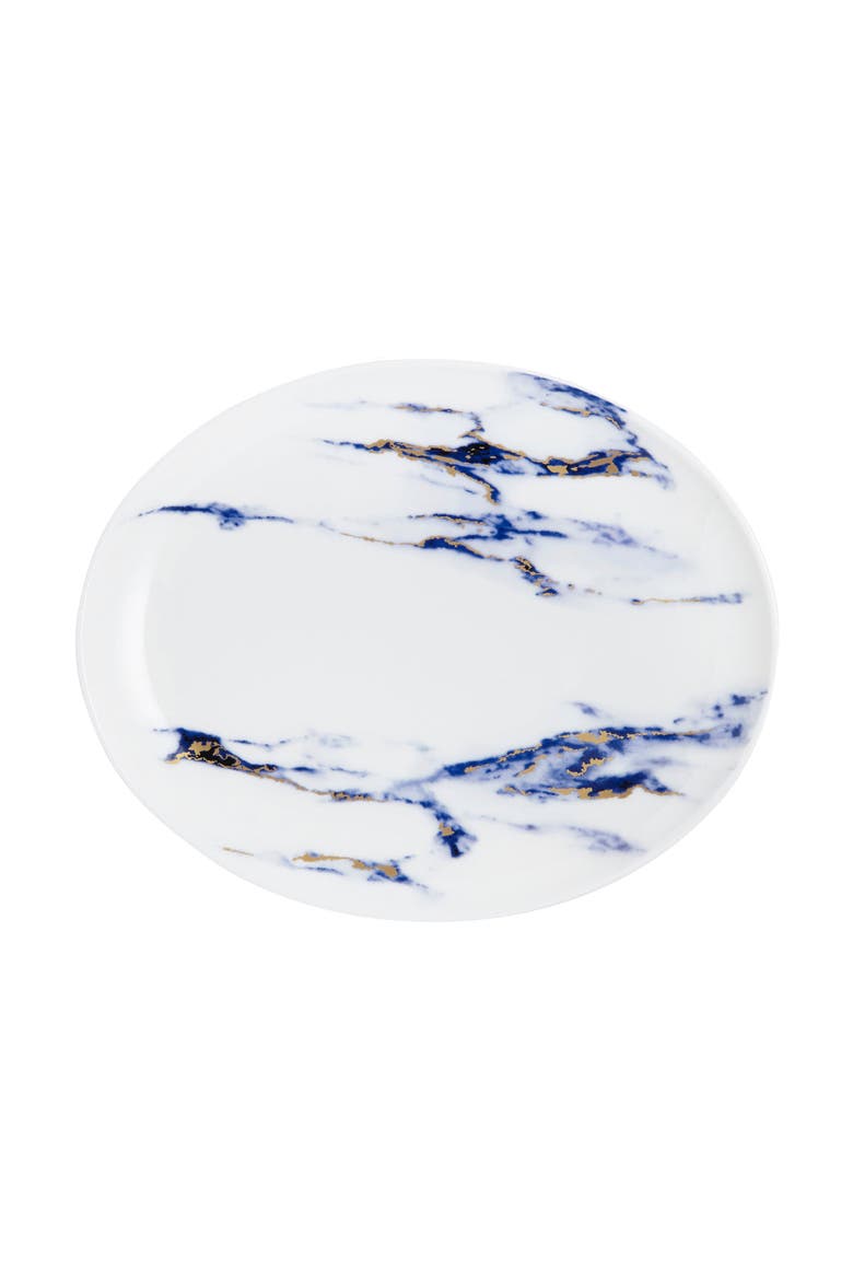 Marble Azure 12 Inch Oval Platter, Main, color, White
