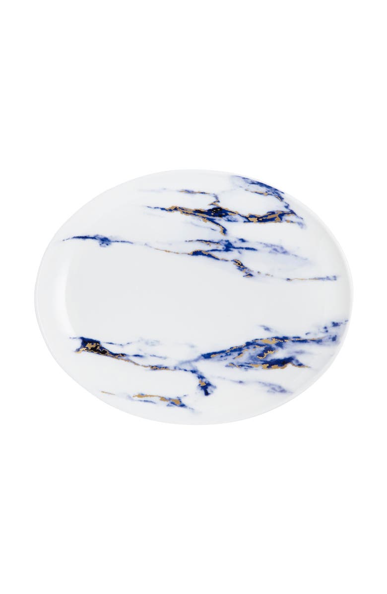 Prouna Marble Azure 12 Inch Oval Platter, Main, color, White