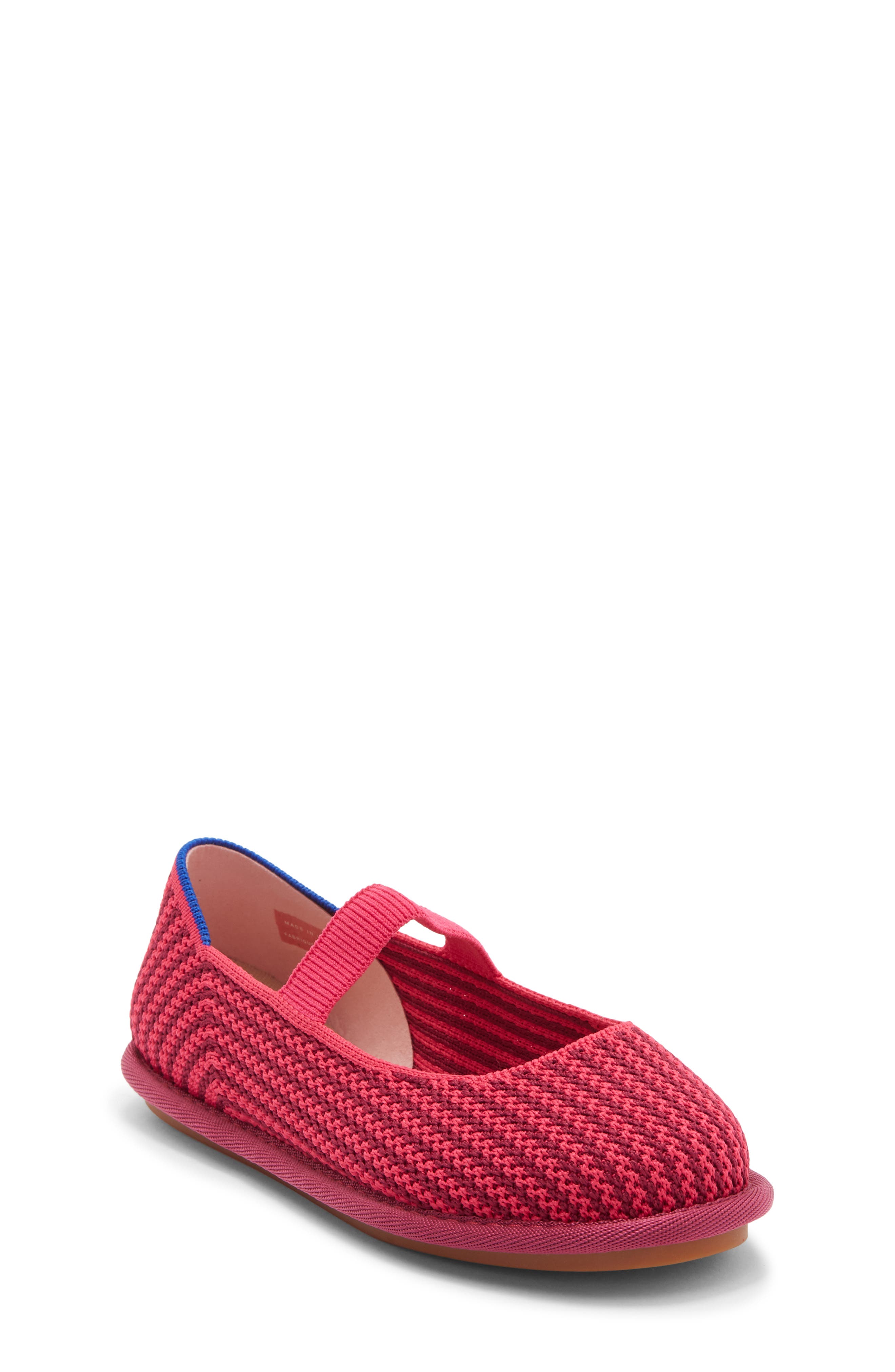 Rothy's Kids' The Mini Mary Jane Flat, Main, color, Raspberry Stripe