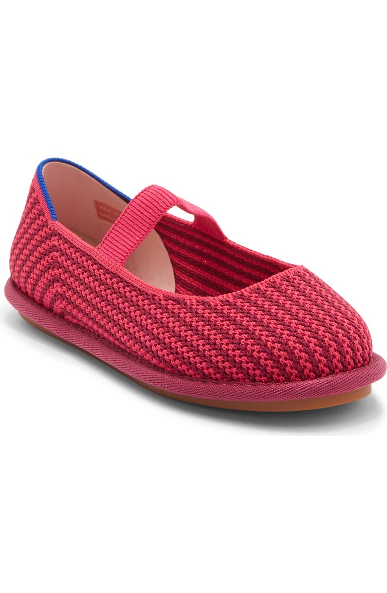 Rothy's Kids' The Mini Mary Jane Flat, Main, color, Raspberry Stripe