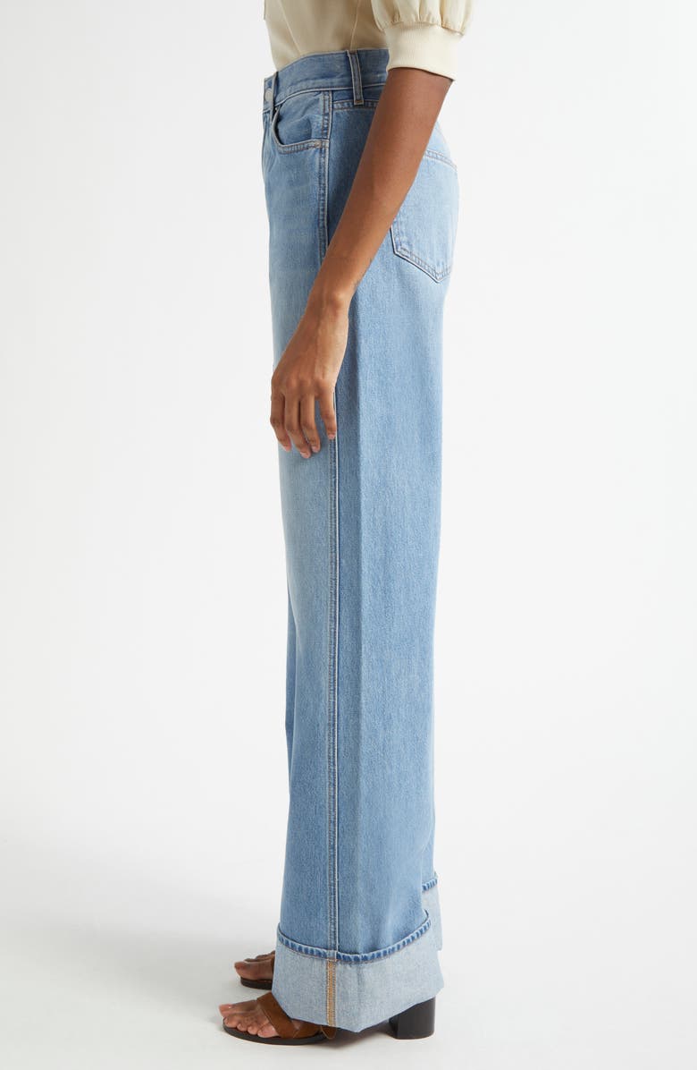 Veronica Beard Taylor High Waist Wide Leg Jeans, Alternate, color, Bright Nova