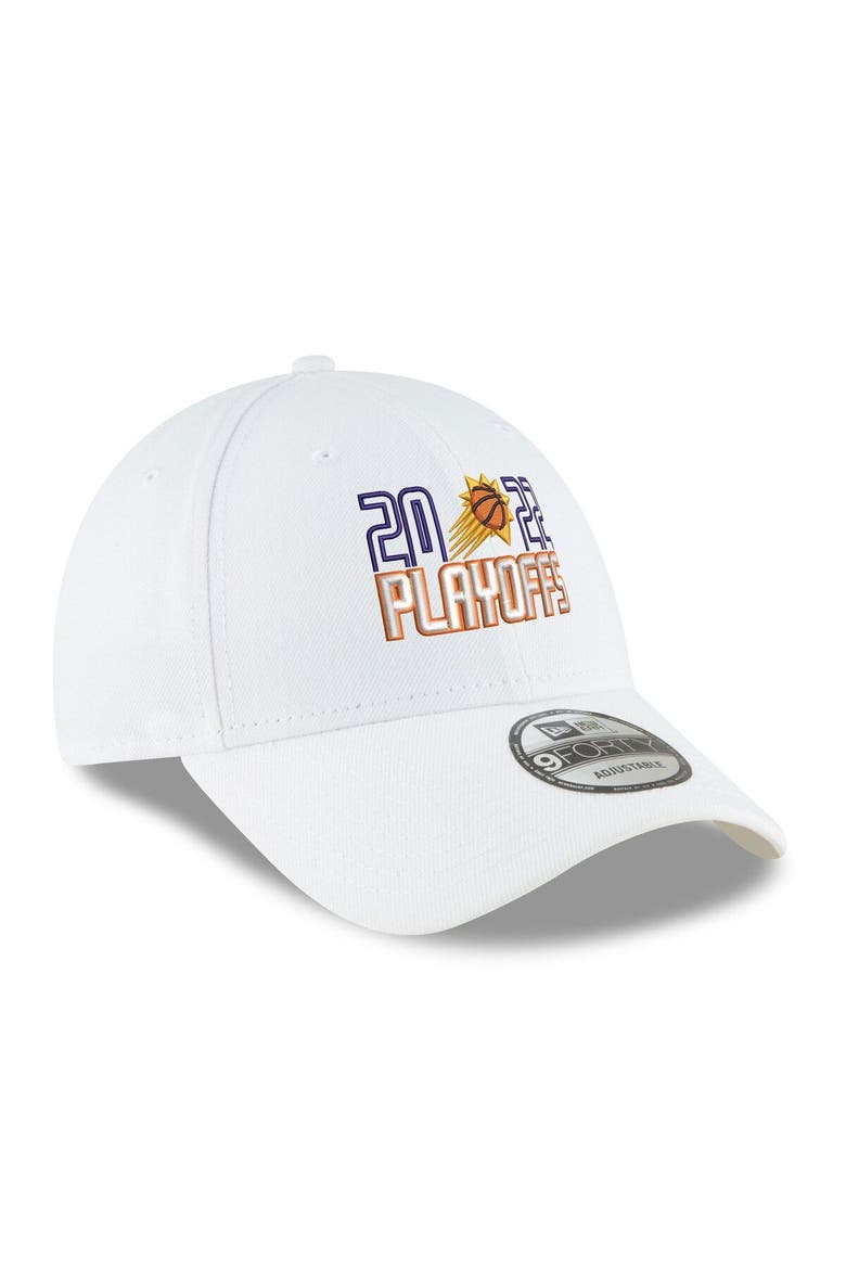 Men's New Era White Phoenix Suns 2022 NBA Playoffs Bubble Letter 9FORTY Adjustable Hat, Alternate, color, White