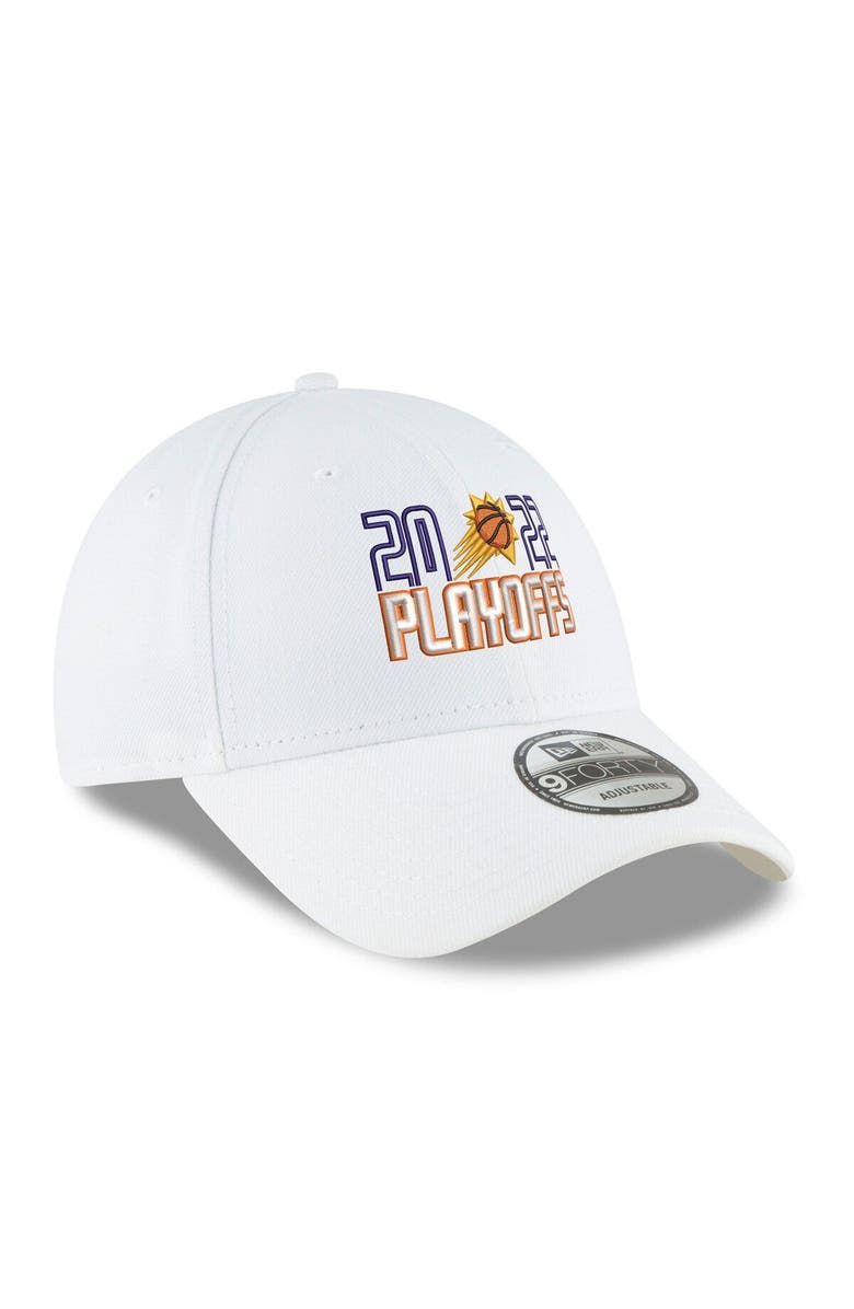 New Era Men's New Era White Phoenix Suns 2022 NBA Playoffs Bubble Letter 9FORTY Adjustable Hat, Alternate, color, 