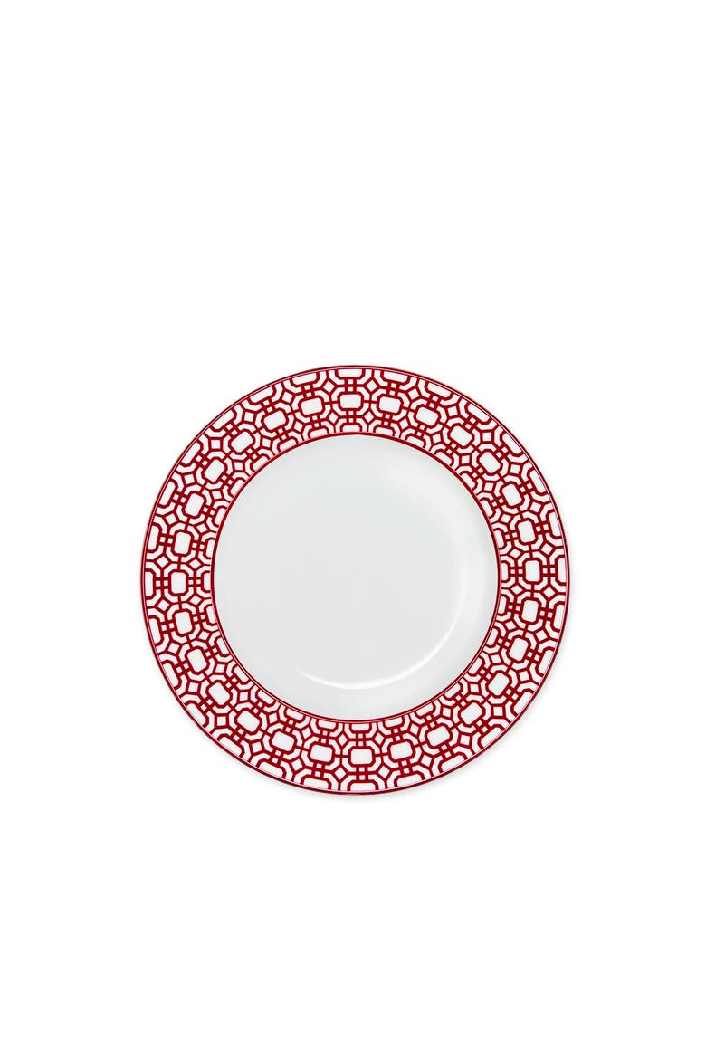 Newport Crimson Garden Gate Salad Plate - Porcelain - Set 4, Main, color, RED