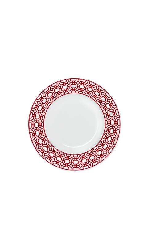 Newport Crimson Garden Gate Salad Plate - Porcelain - Set 4