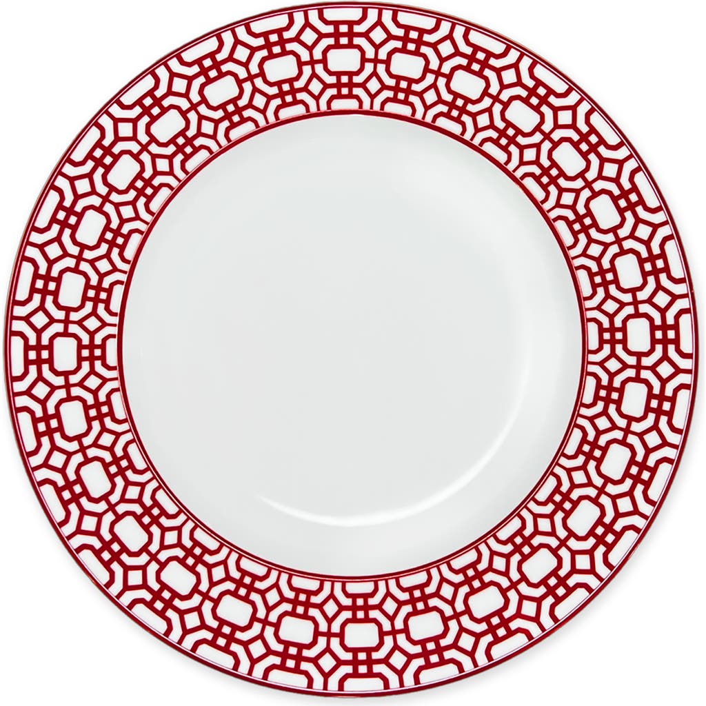 Caskata Newport Crimson Garden Gate Salad Plate In Red